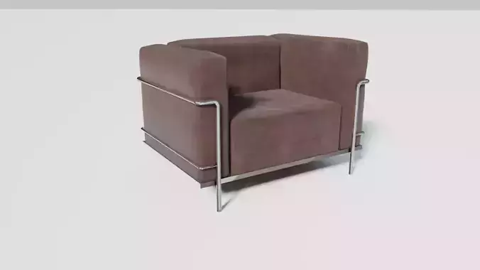 Bauhaus Leather Armchair LC3 PBR 2K Blender FBX OBJ GLTF USD