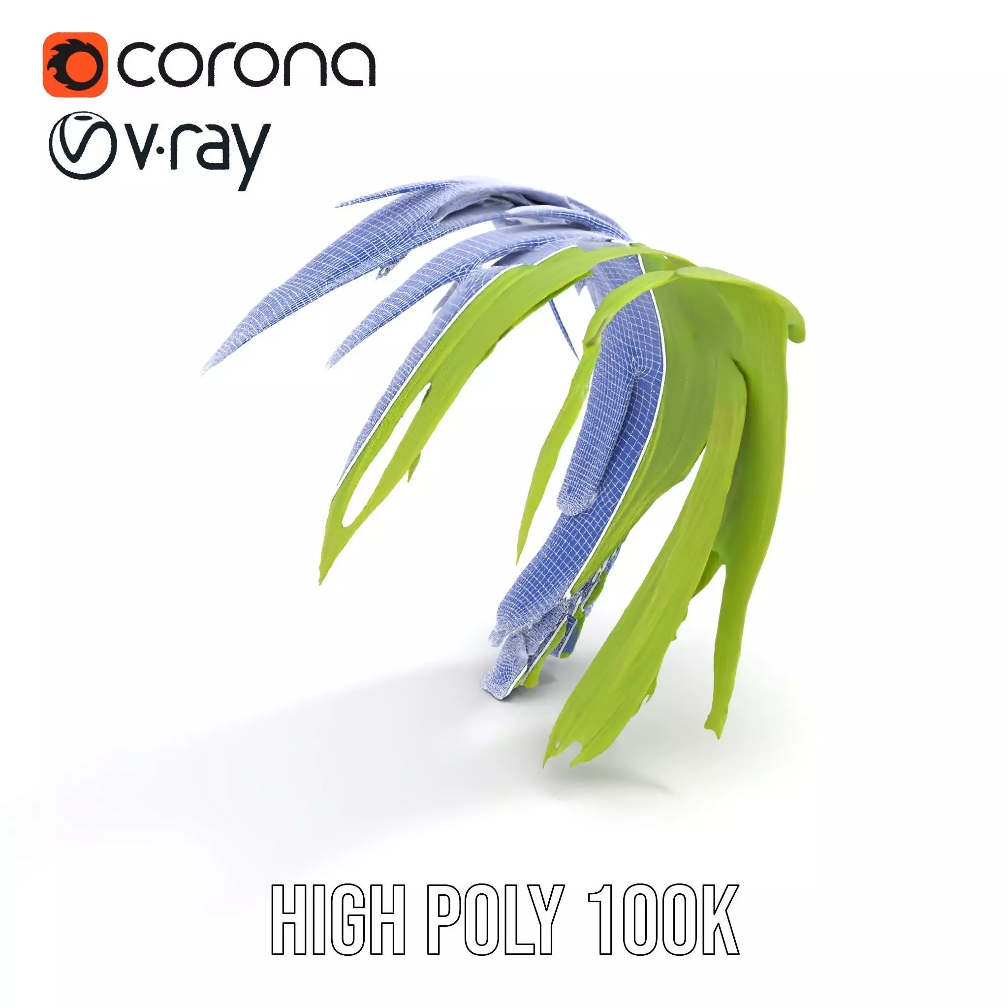 Curved Grass Blades model pack Low-poly 3D model_31