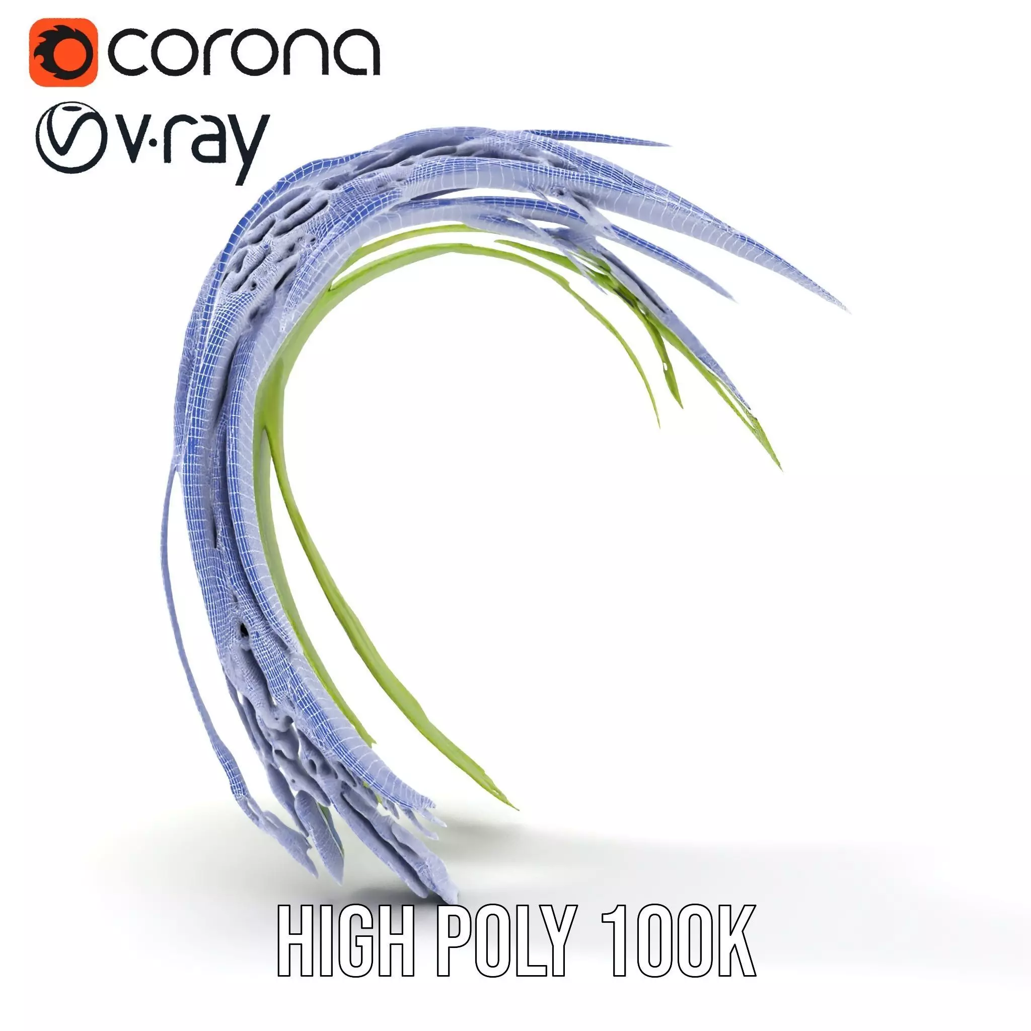 Curved Grass Blades model pack Low-poly 3D model_33