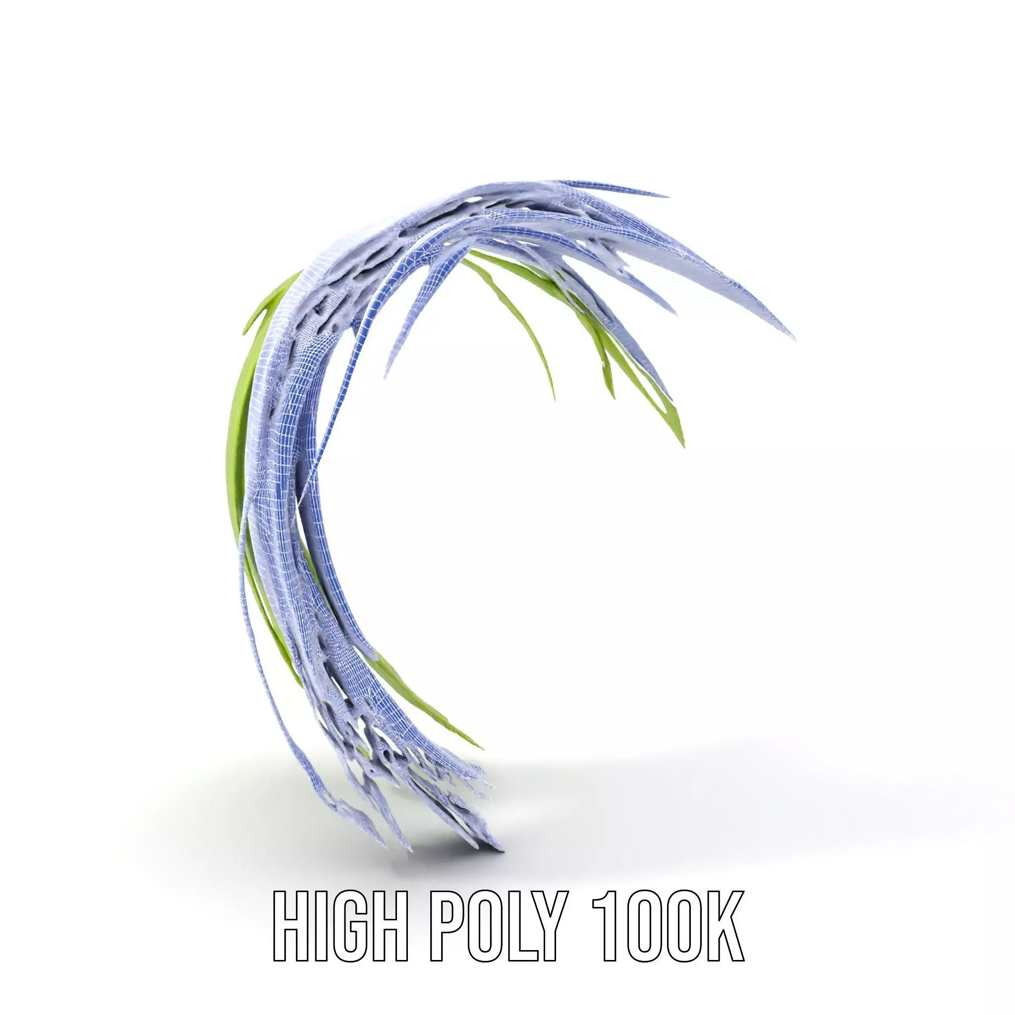 Curved Grass Blades model pack Low-poly 3D model_4