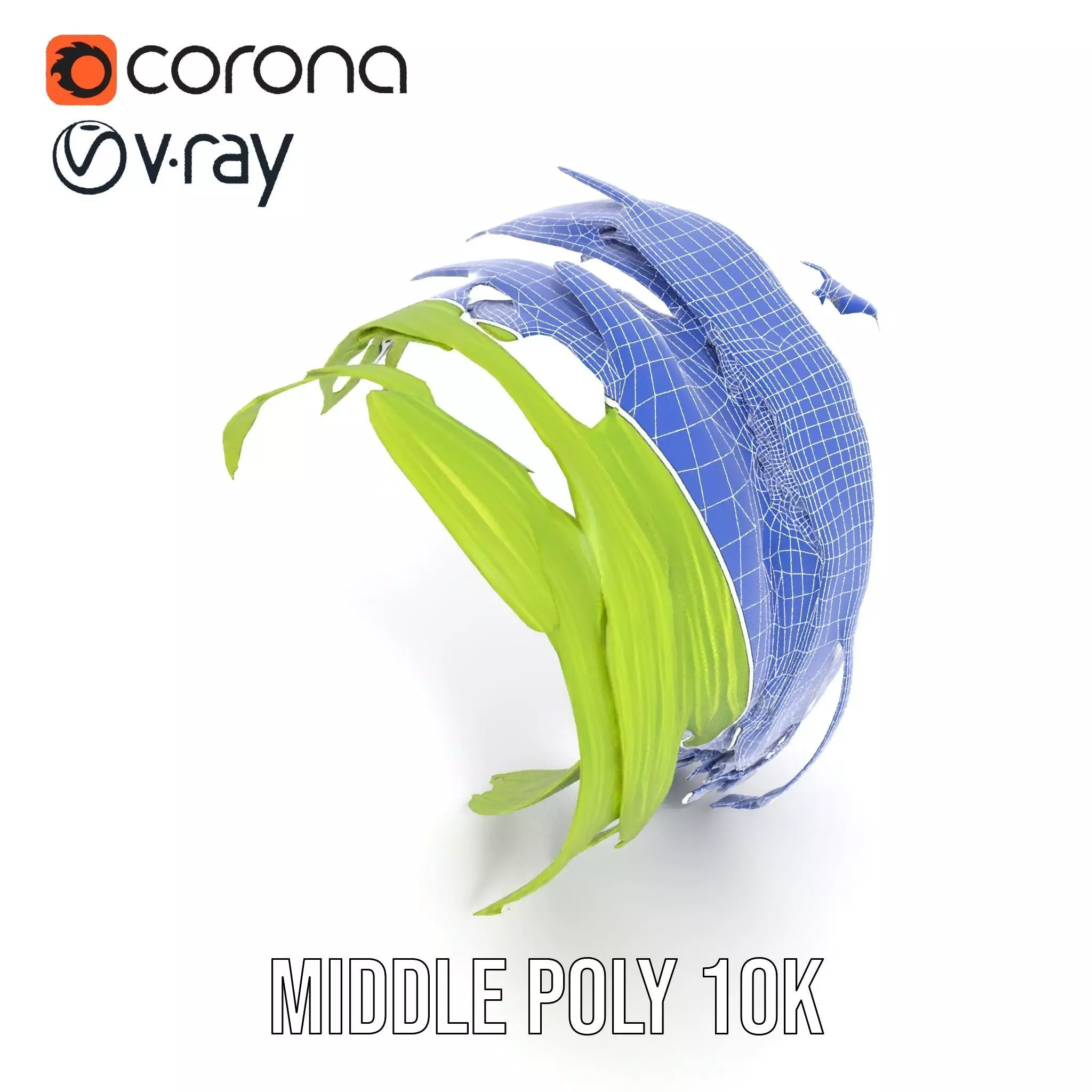 Curved Grass Blades model pack Low-poly 3D model_26