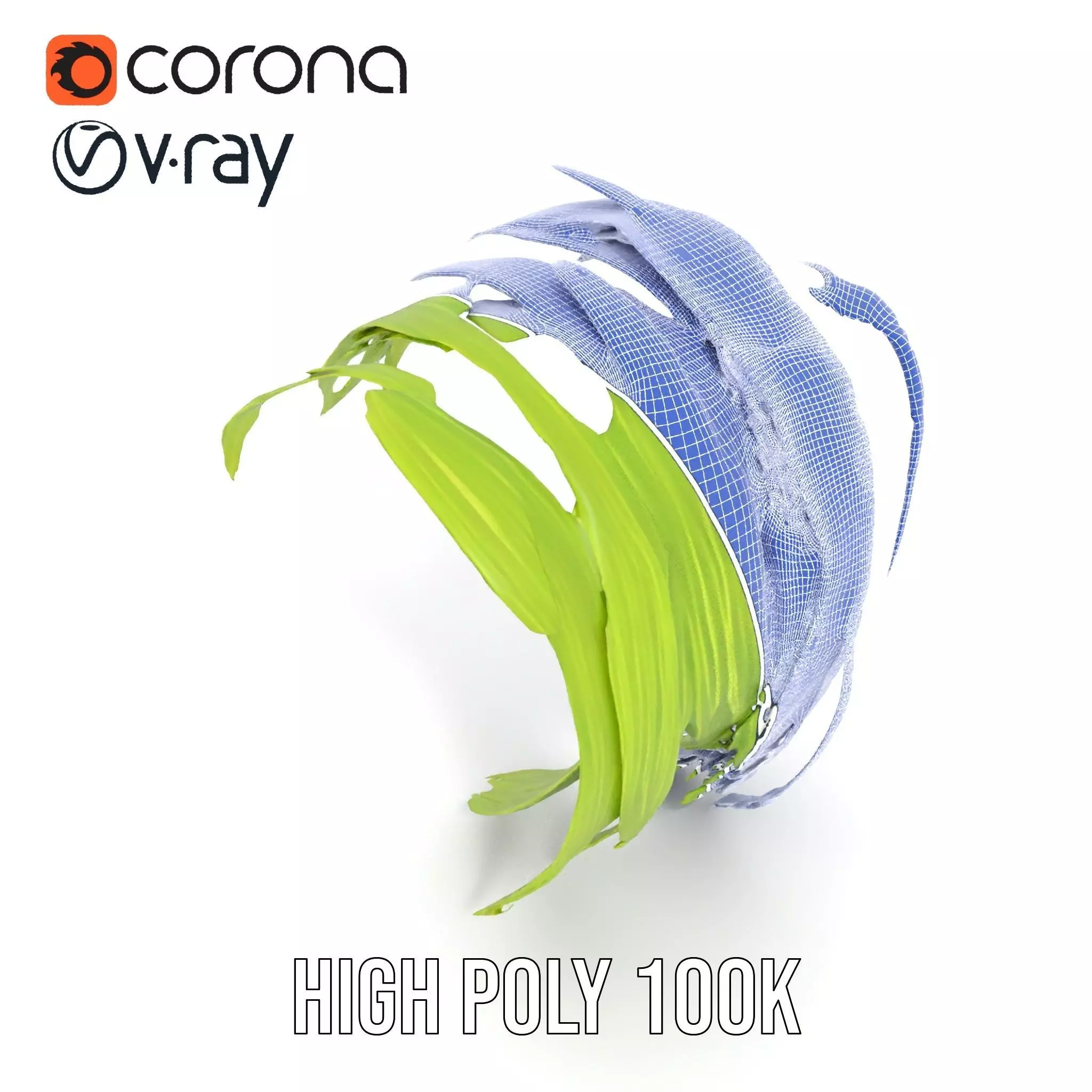 Curved Grass Blades model pack Low-poly 3D model_32