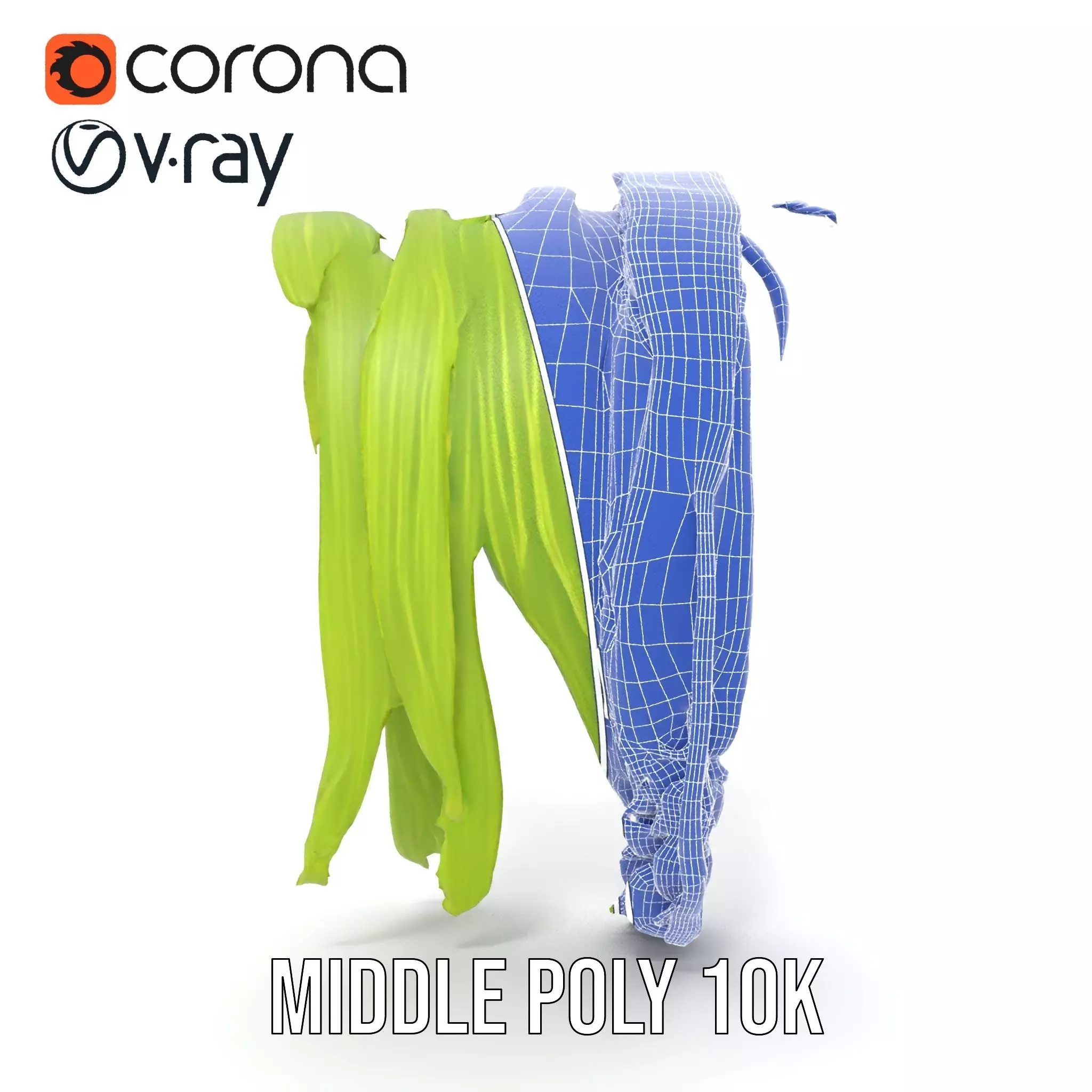 Curved Grass Blades model pack Low-poly 3D model_29