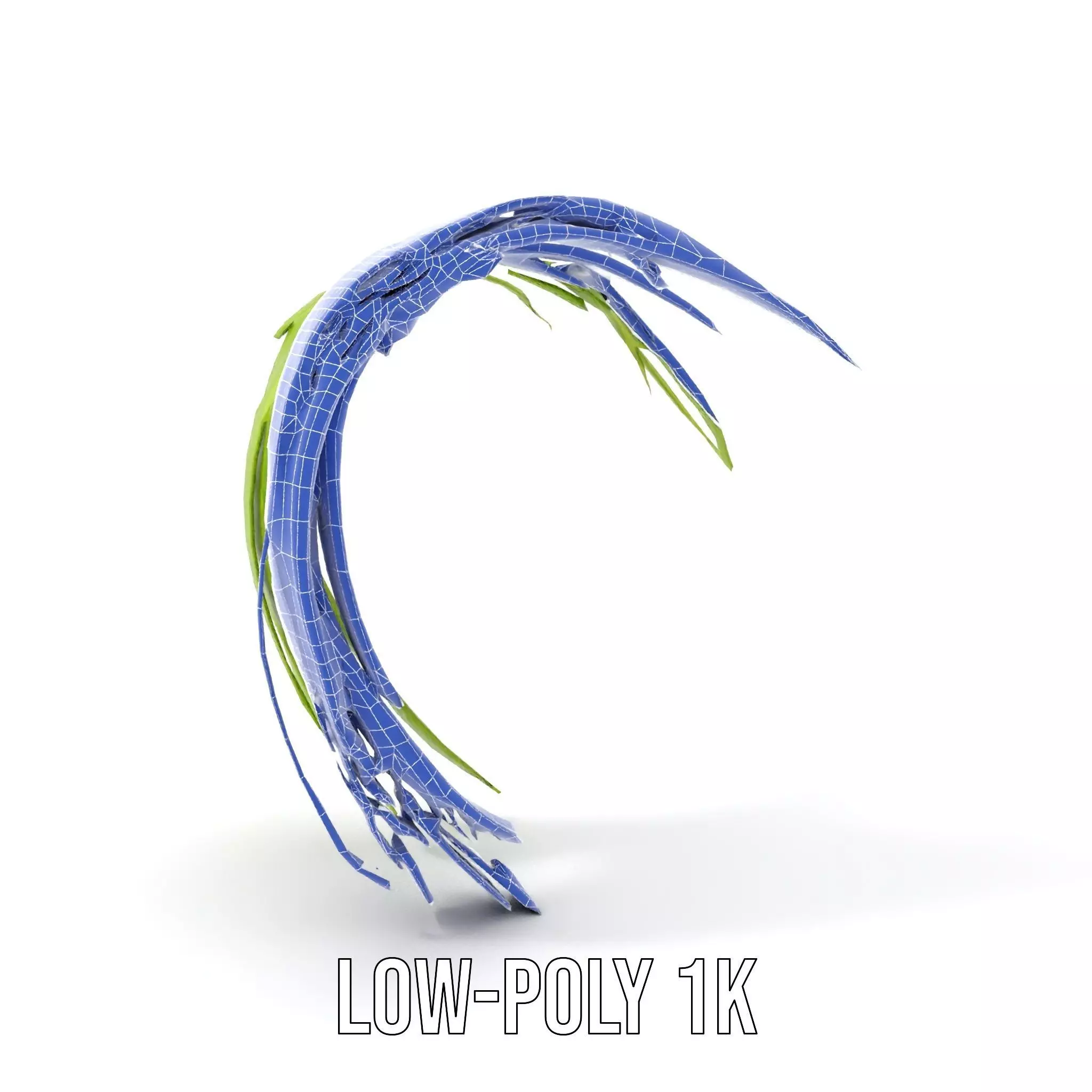 Curved Grass Blades model pack Low-poly 3D model_21
