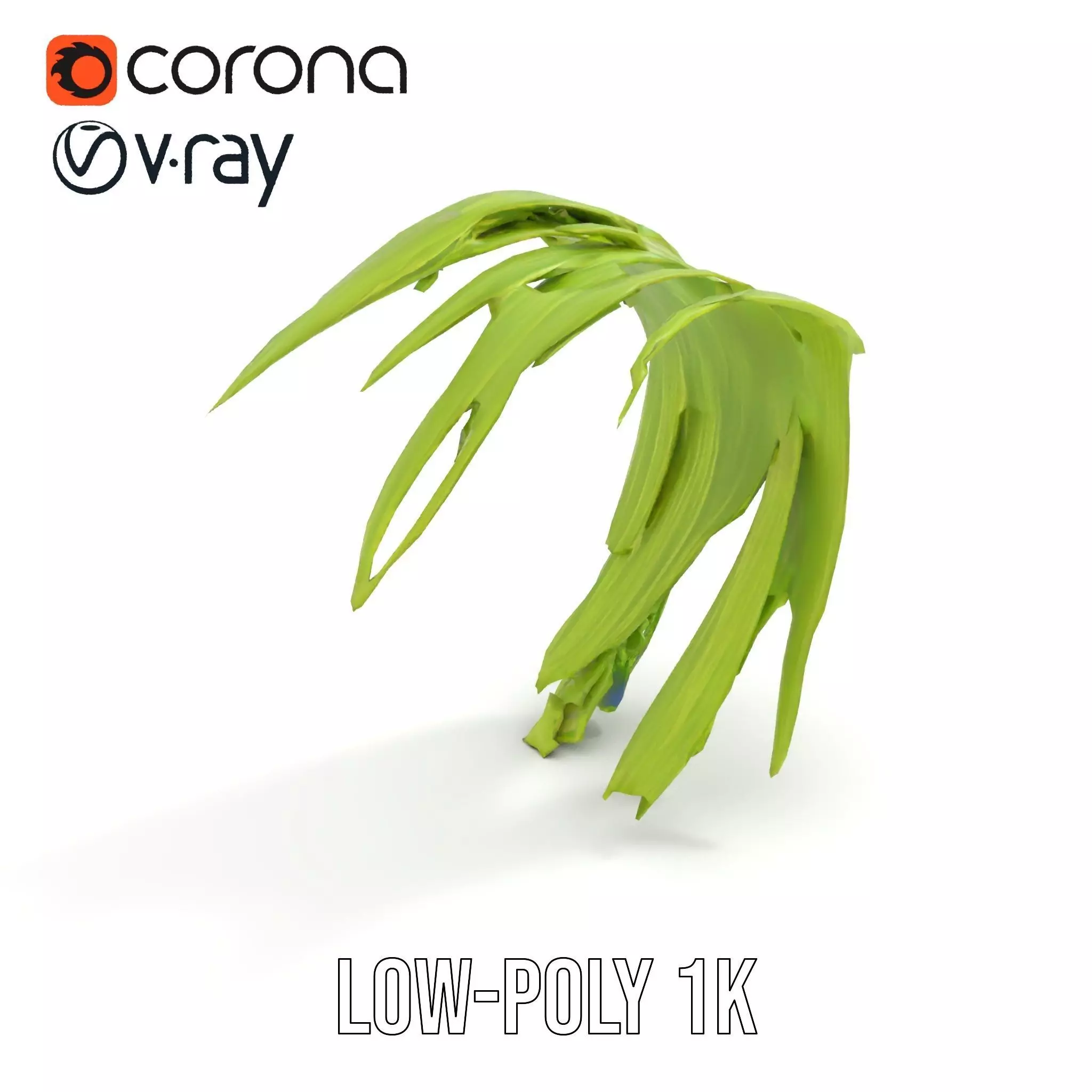 Curved Grass Blades model pack Low-poly 3D model_24