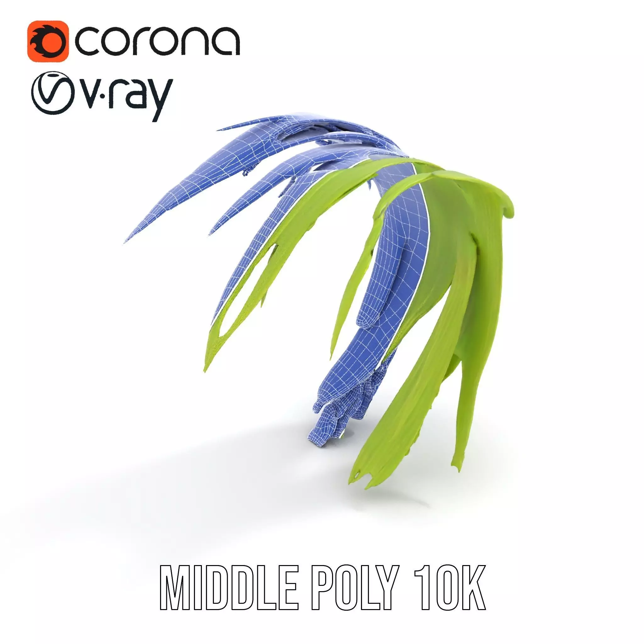 Curved Grass Blades model pack Low-poly 3D model_17