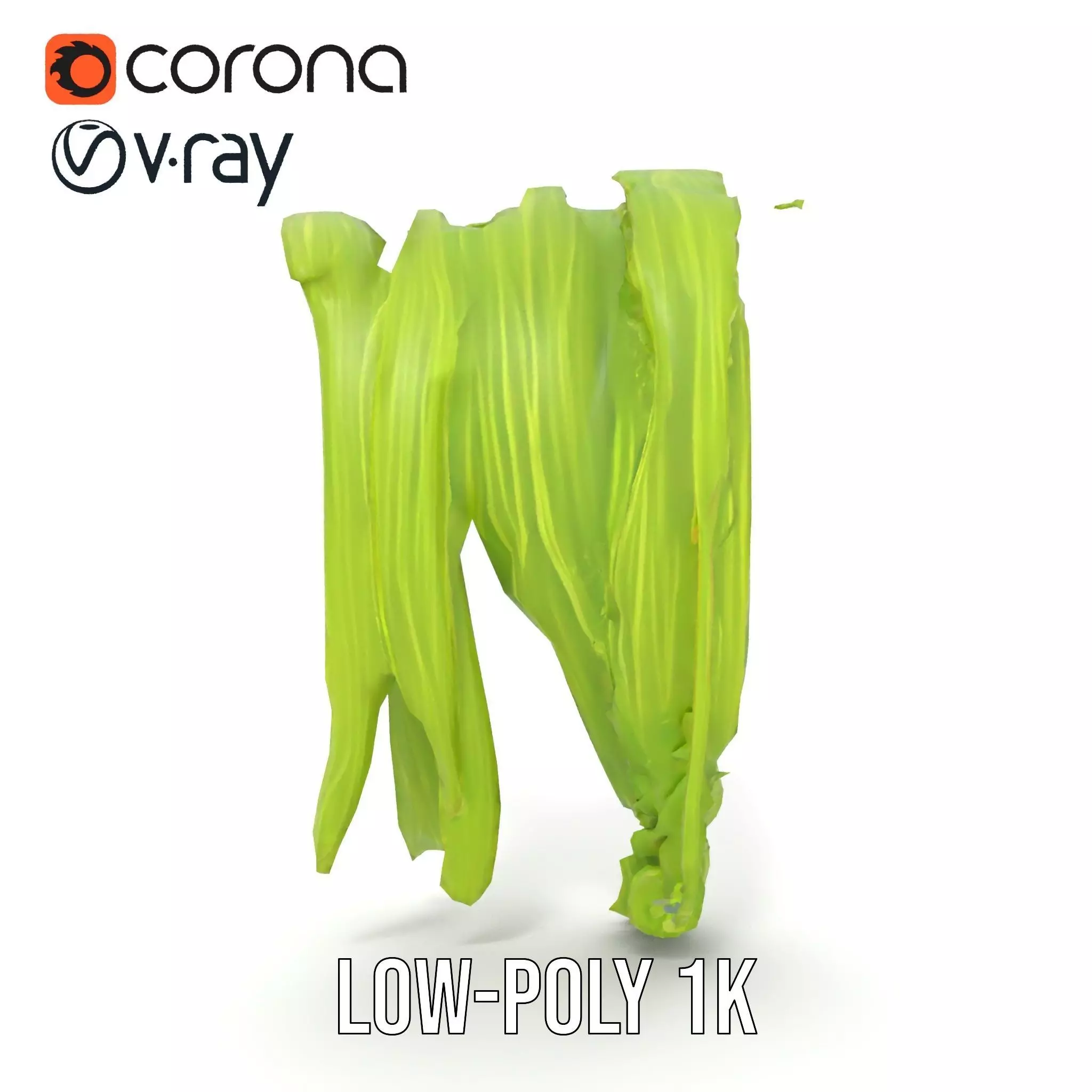 Curved Grass Blades model pack Low-poly 3D model_7