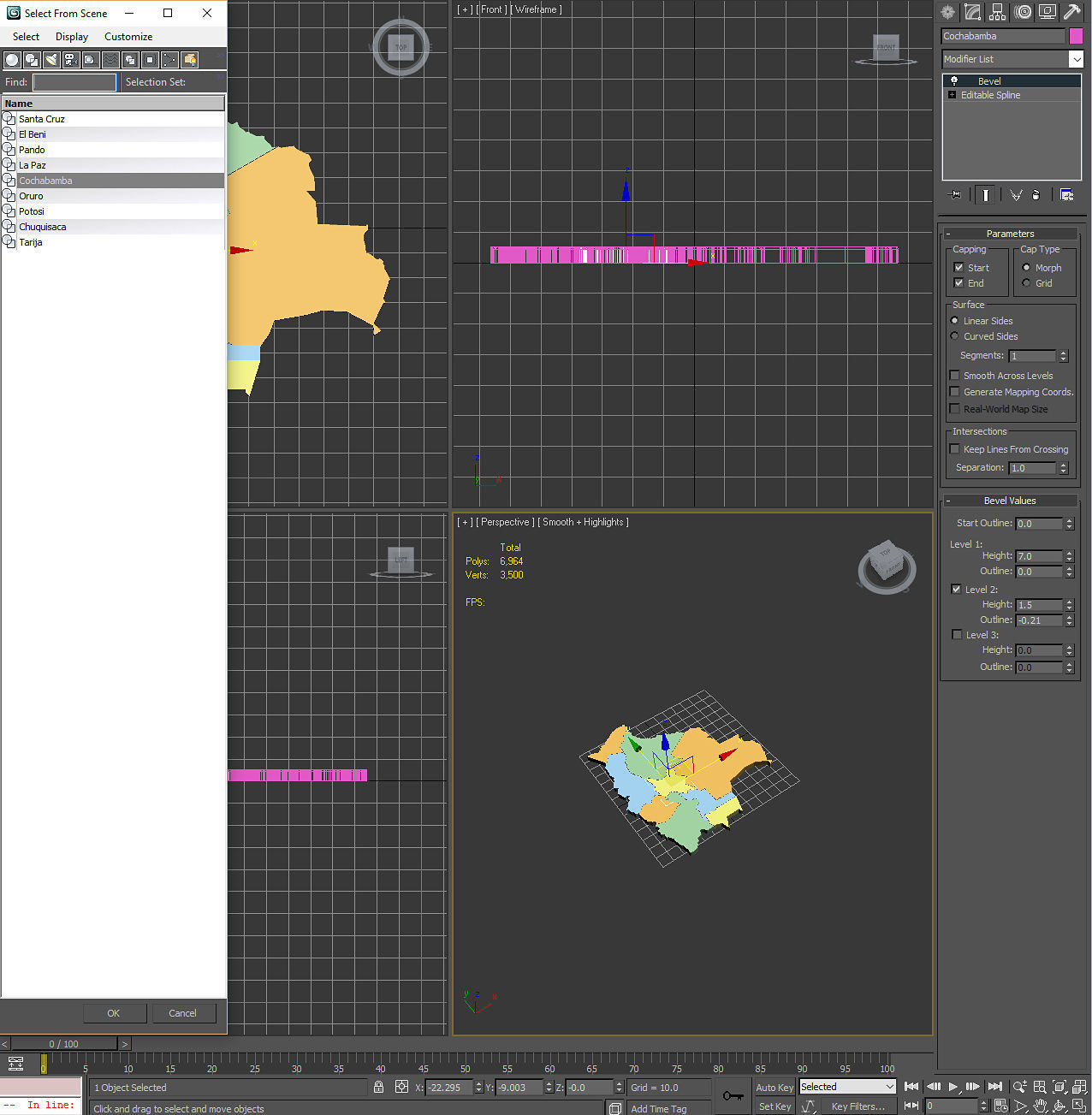 3d Political Map of Bolivia 3D model_8