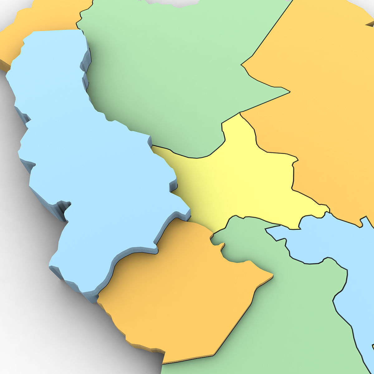 3d Political Map of Bolivia 3D model_5