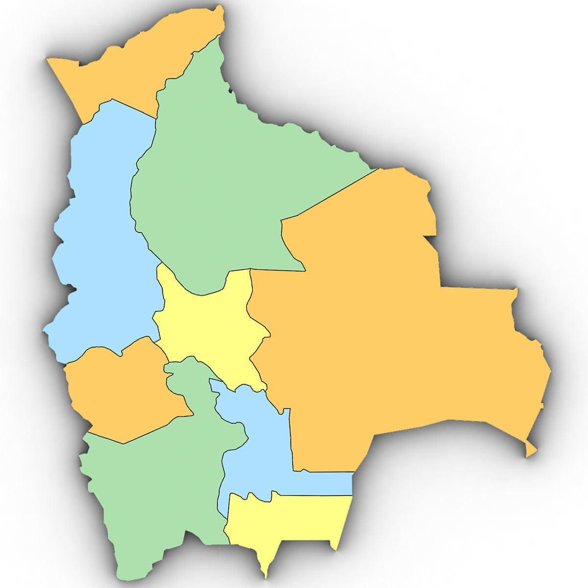 3d Political Map of Bolivia 3D model_7