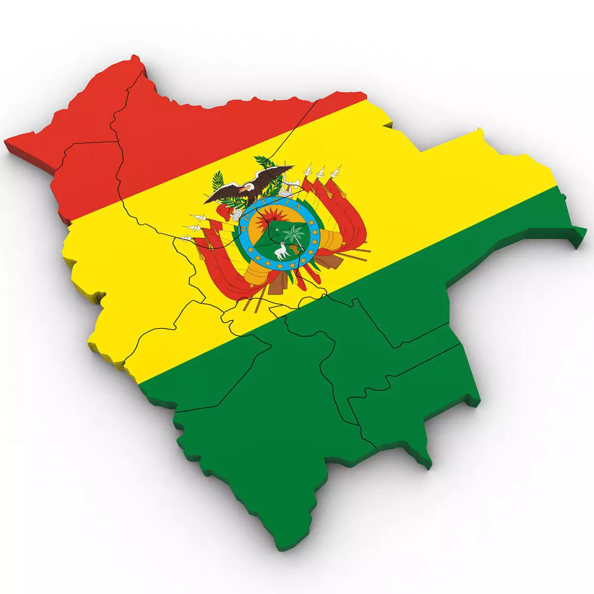 3d Political Map of Bolivia 3D model_0