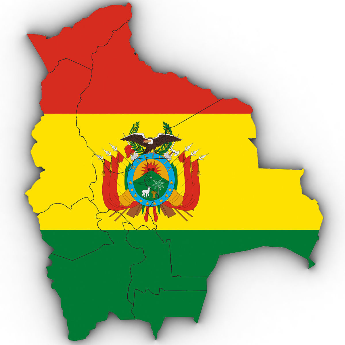 3d Political Map of Bolivia 3D model_6