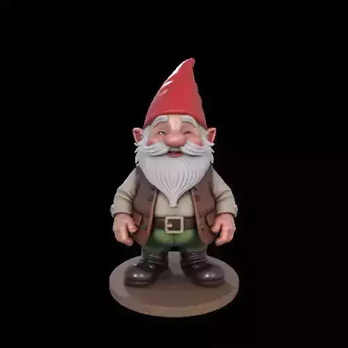 2158Fairy Tale Gnome Color Full Body Figurine on Base