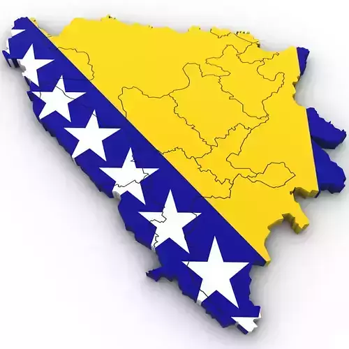 3d Political Map of Bosnia