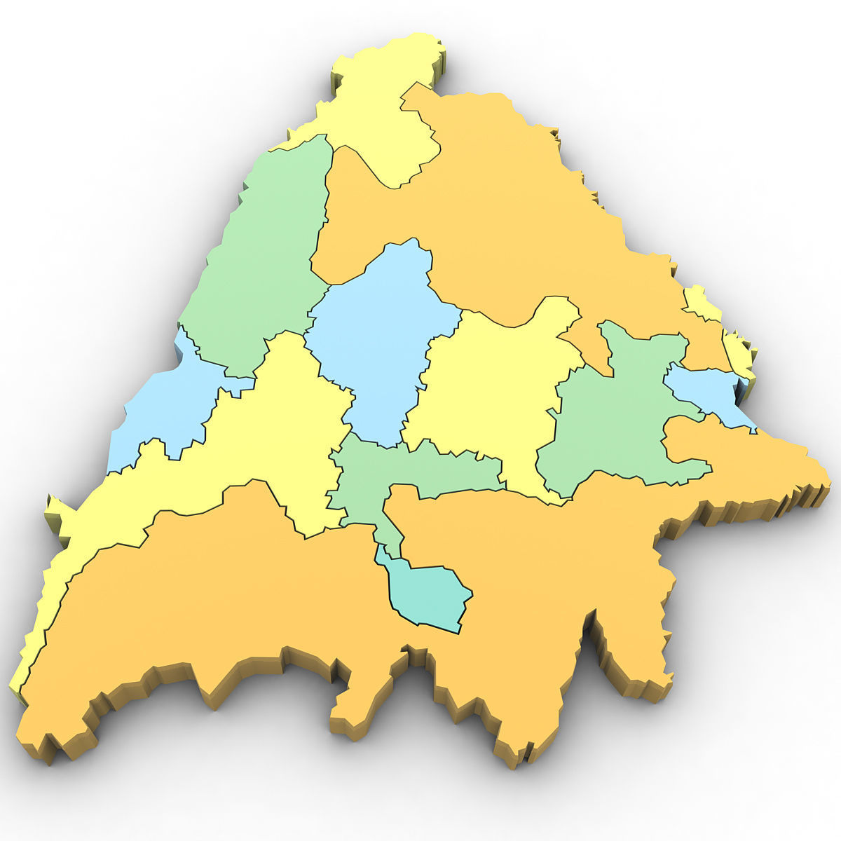 3d Political Map of Bosnia 3D model_3