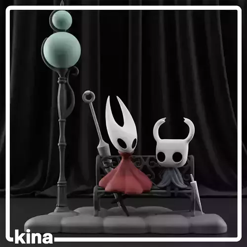 Hornet and The Knight in a bench Silksong figure 14cm