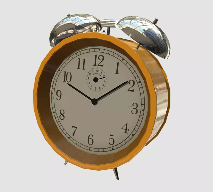 Bedside Alarm Clock Low-poly 3D model_0