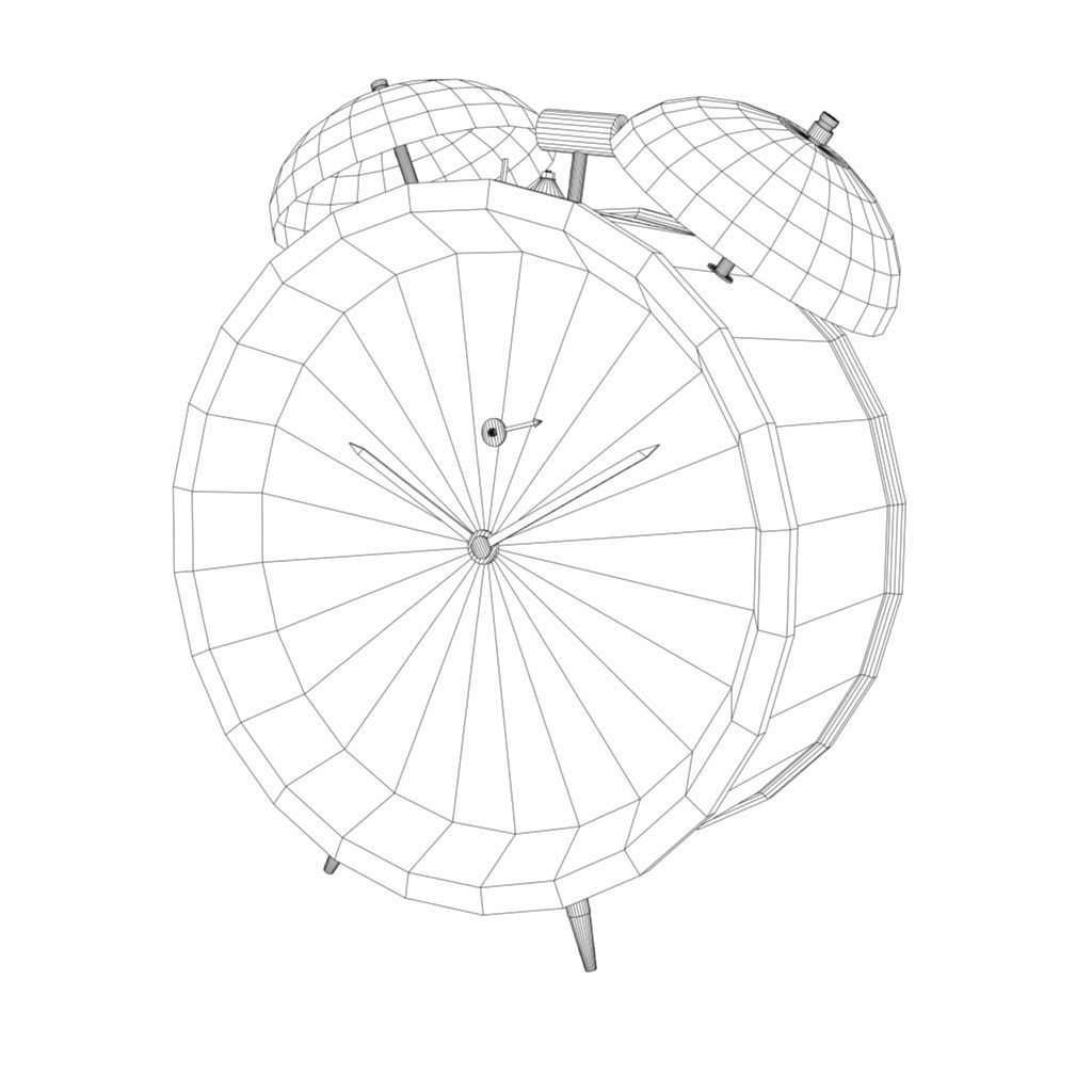 Bedside Alarm Clock Low-poly 3D model_3