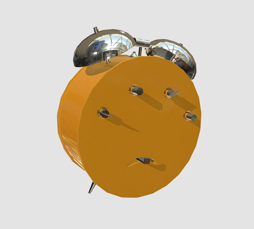 Bedside Alarm Clock Low-poly 3D model_2