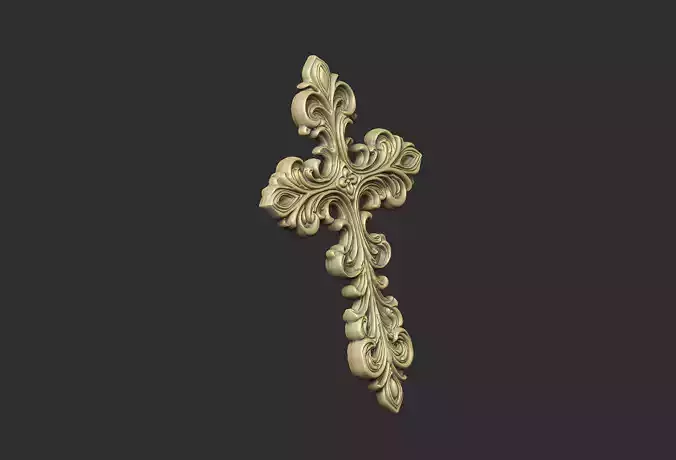 pattern cross Jesus church pray ornate wall floral symbol 3D print model pattern cross Jesus church pray ornate wall floral symbol 3D print model