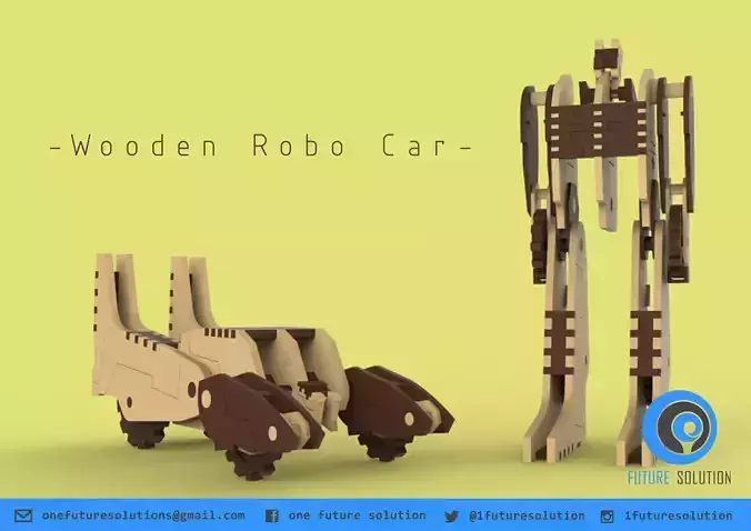 Wooden Robo Car  Free 3D print model