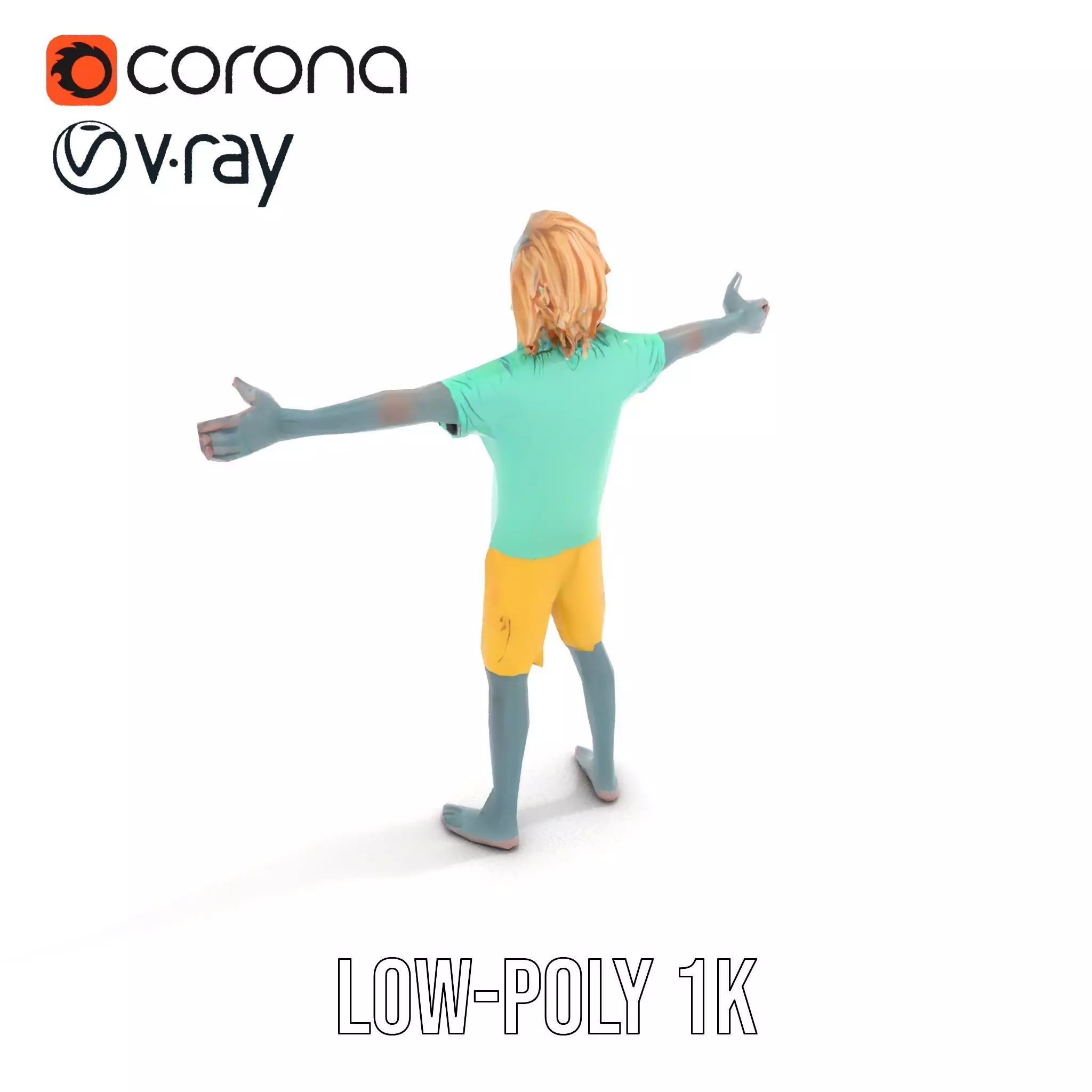 Stylish Zombie Character model pack Low-poly 3D model_7