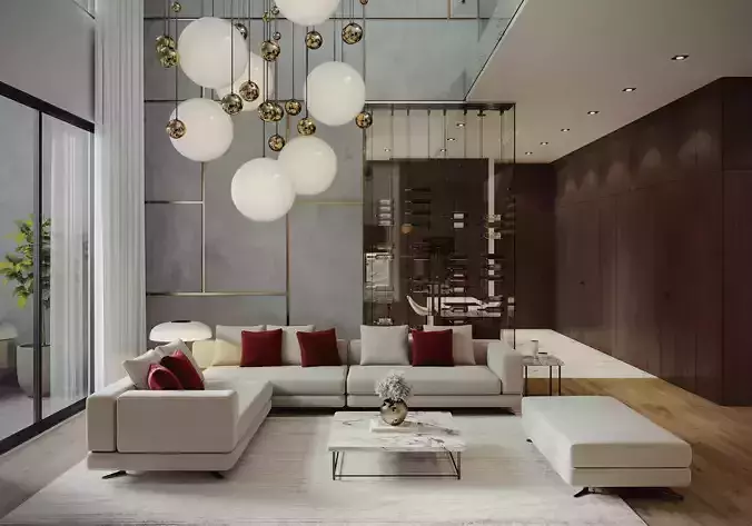 Modern Interior Living and Dining 3ds Max Corona Unreal Engine 5