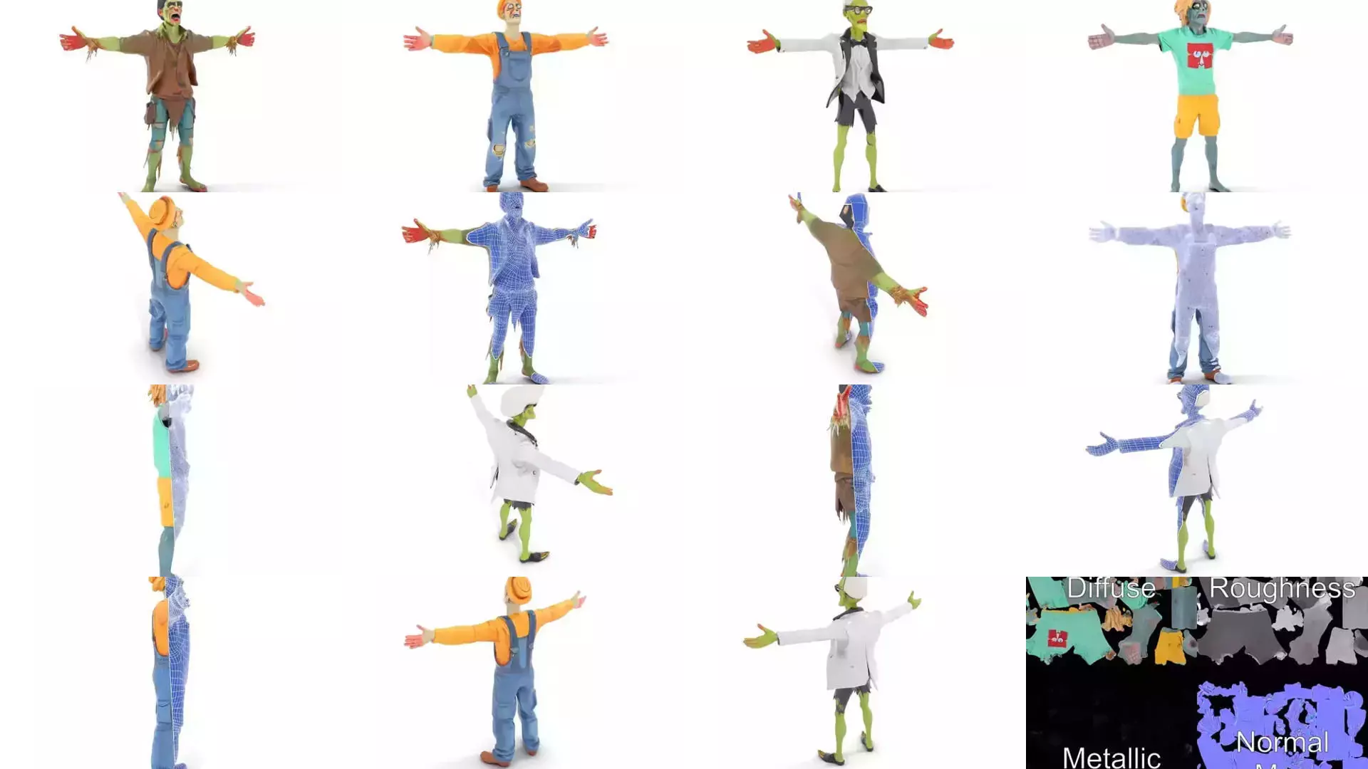 Playful Zombie Parade 3D Model Collection_30