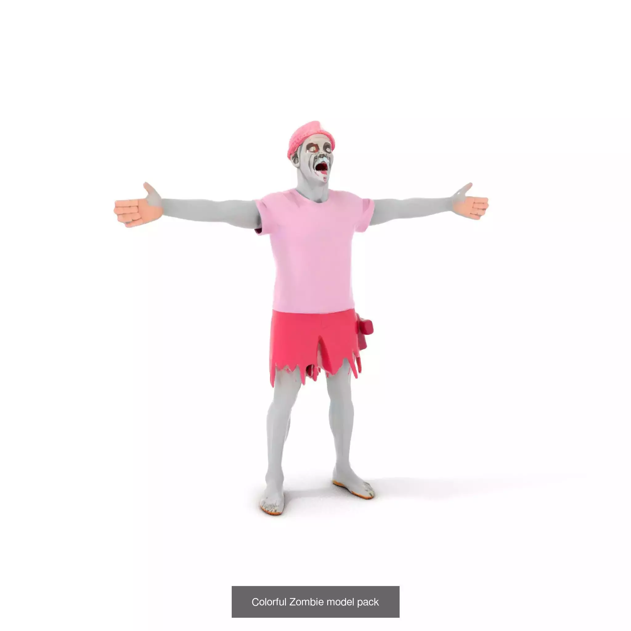 Playful Zombie Parade 3D Model Collection_44