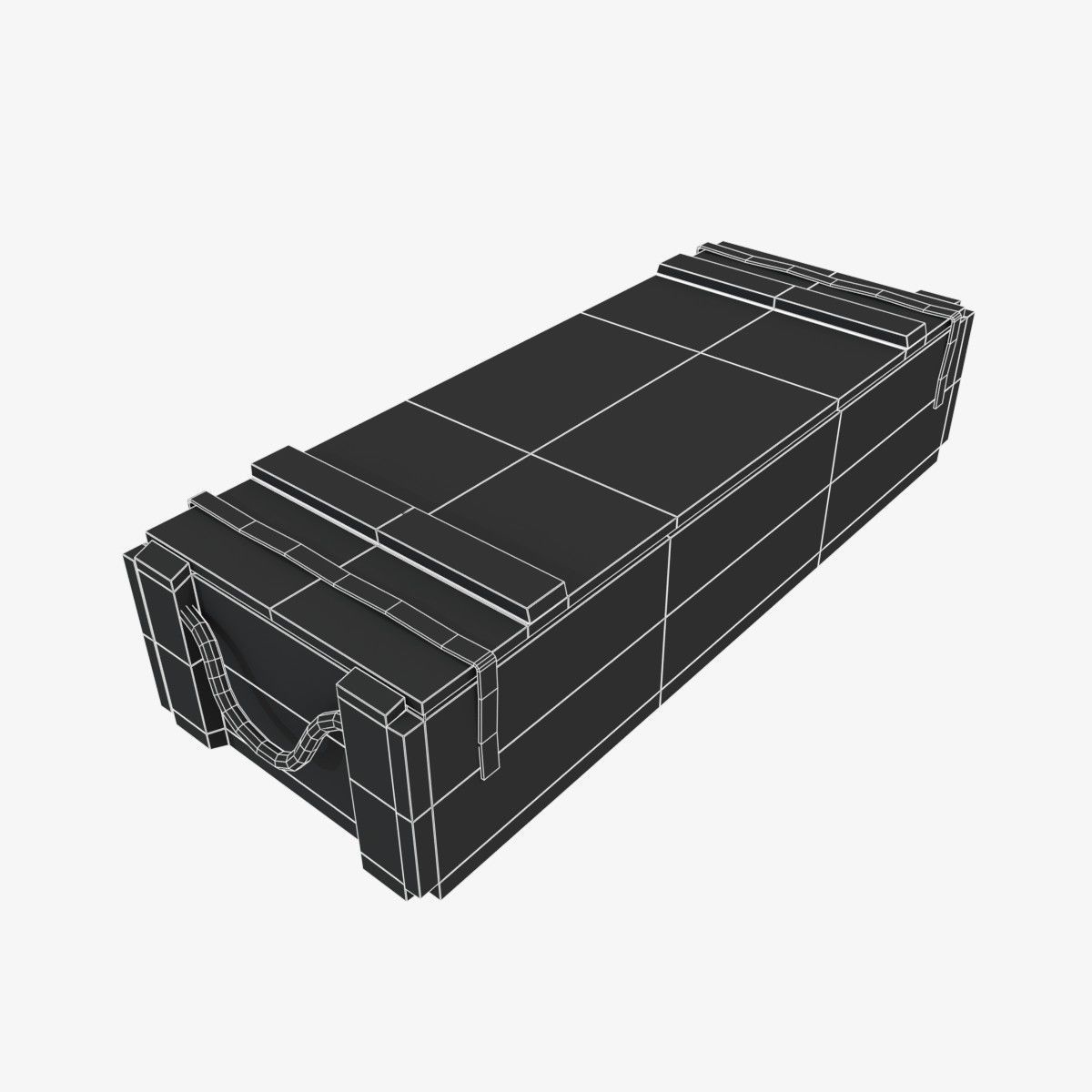 US WWII wooden crate Low-poly 3D model_1