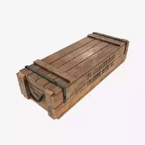 US WWII wooden crate Low-poly 3D model