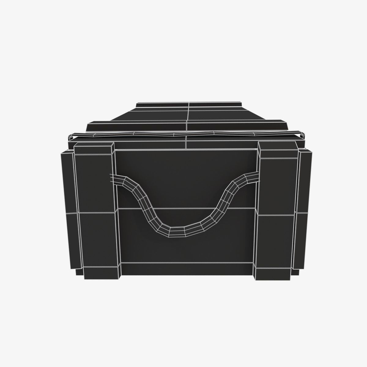 US WWII wooden crate Low-poly 3D model_7