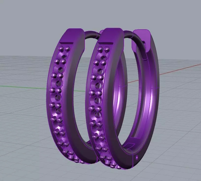 SMALL HOOPS EARRINGS MODEL FOR PRINTING AND CASTING 3D model_1