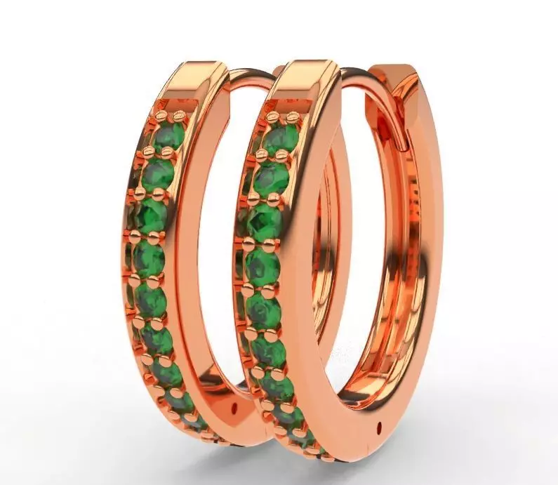 SMALL HOOPS EARRINGS MODEL FOR PRINTING AND CASTING 3D model_0