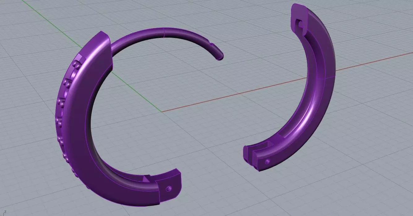 SMALL HOOPS EARRINGS MODEL FOR PRINTING AND CASTING 3D model_2