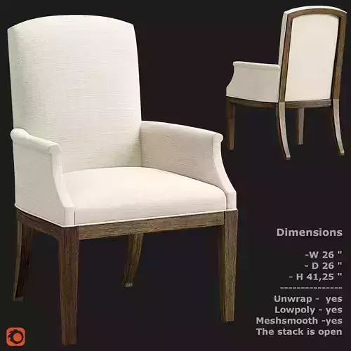 Tison Dining Arm Chair Low-poly 3D model