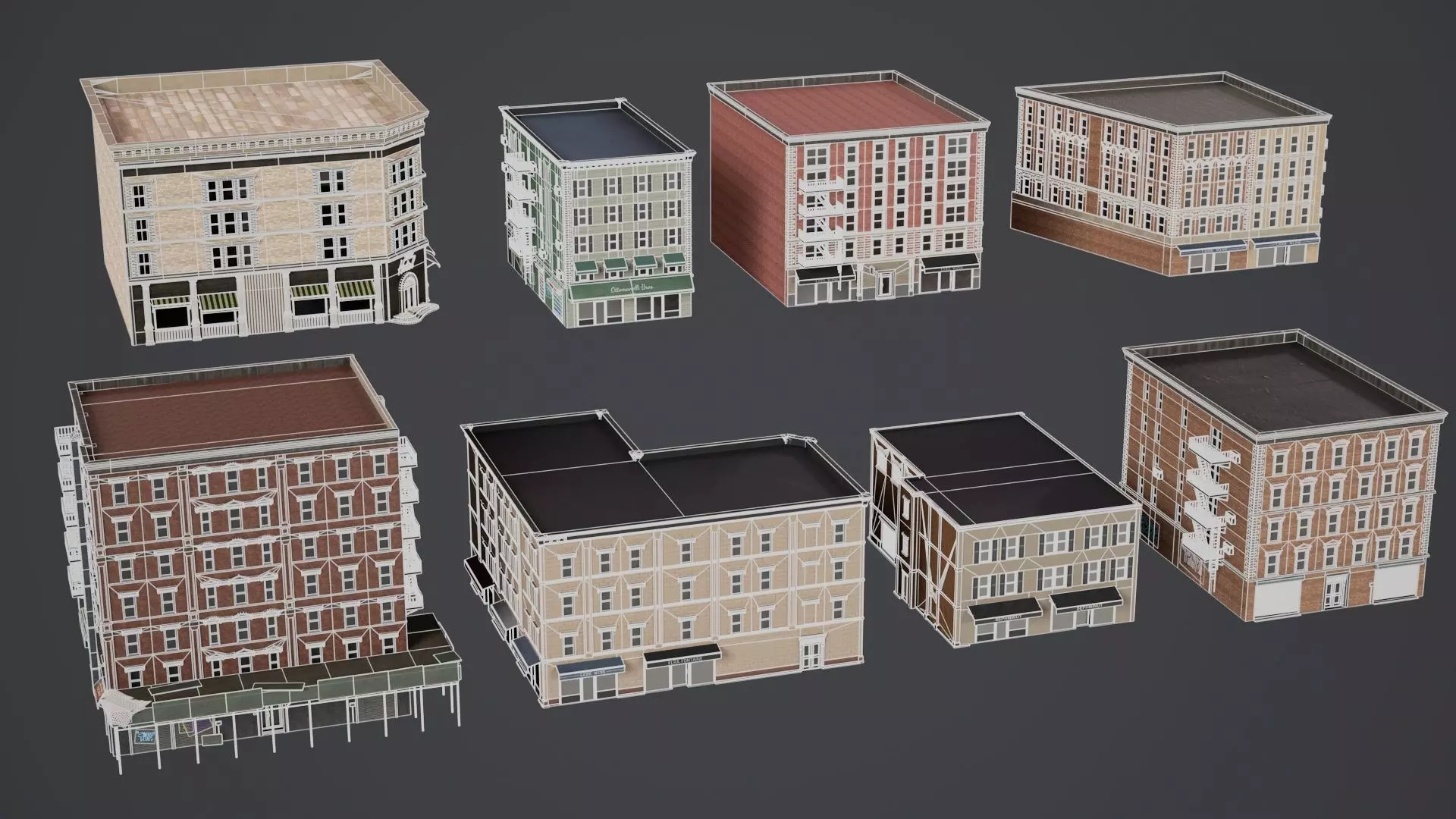 Game Ready Apartment Building Pack V1 Low-poly 3D model_23
