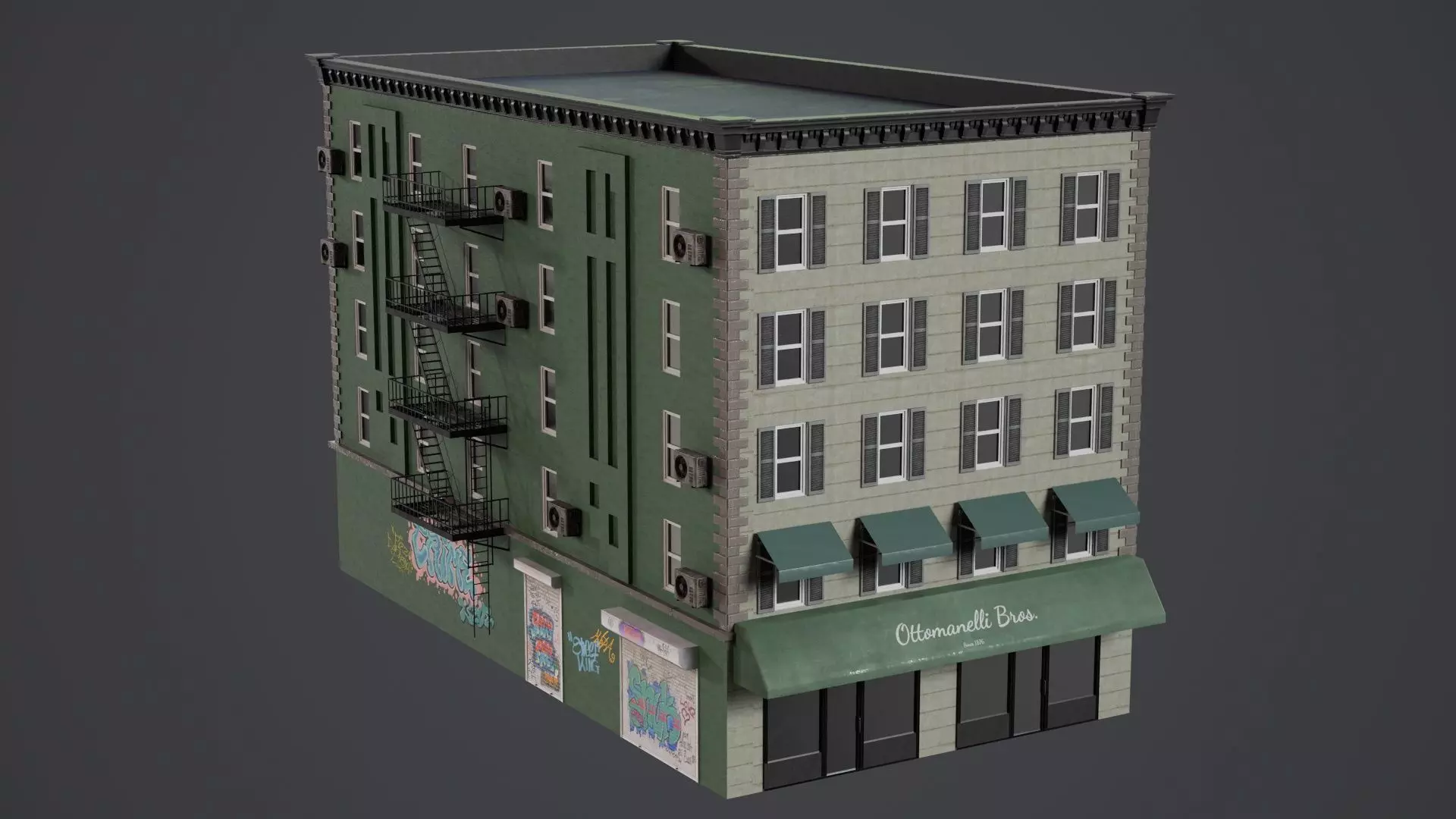 Game Ready Apartment Building Pack V1 Low-poly 3D model_13