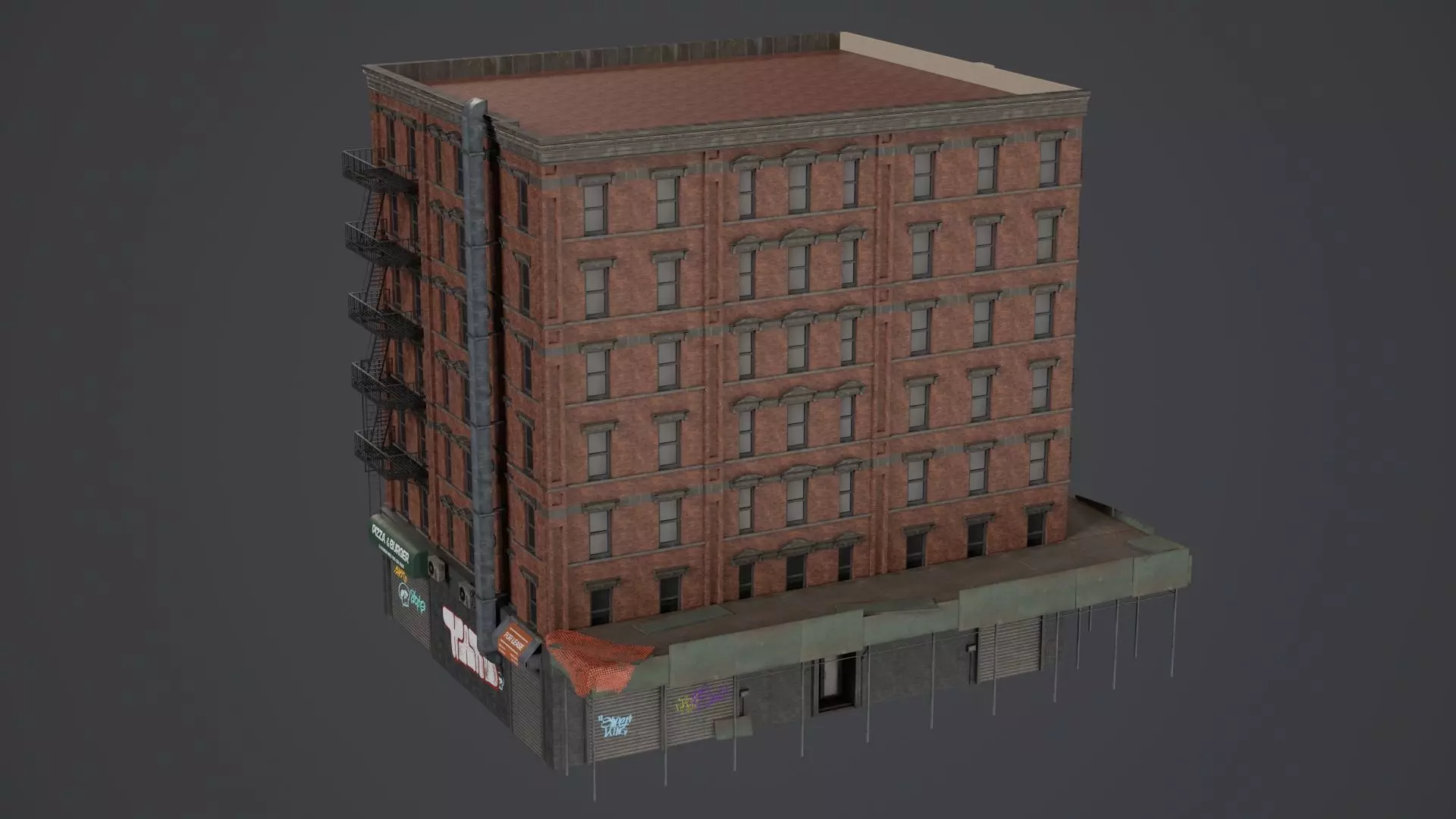 Game Ready Apartment Building Pack V1 Low-poly 3D model_1