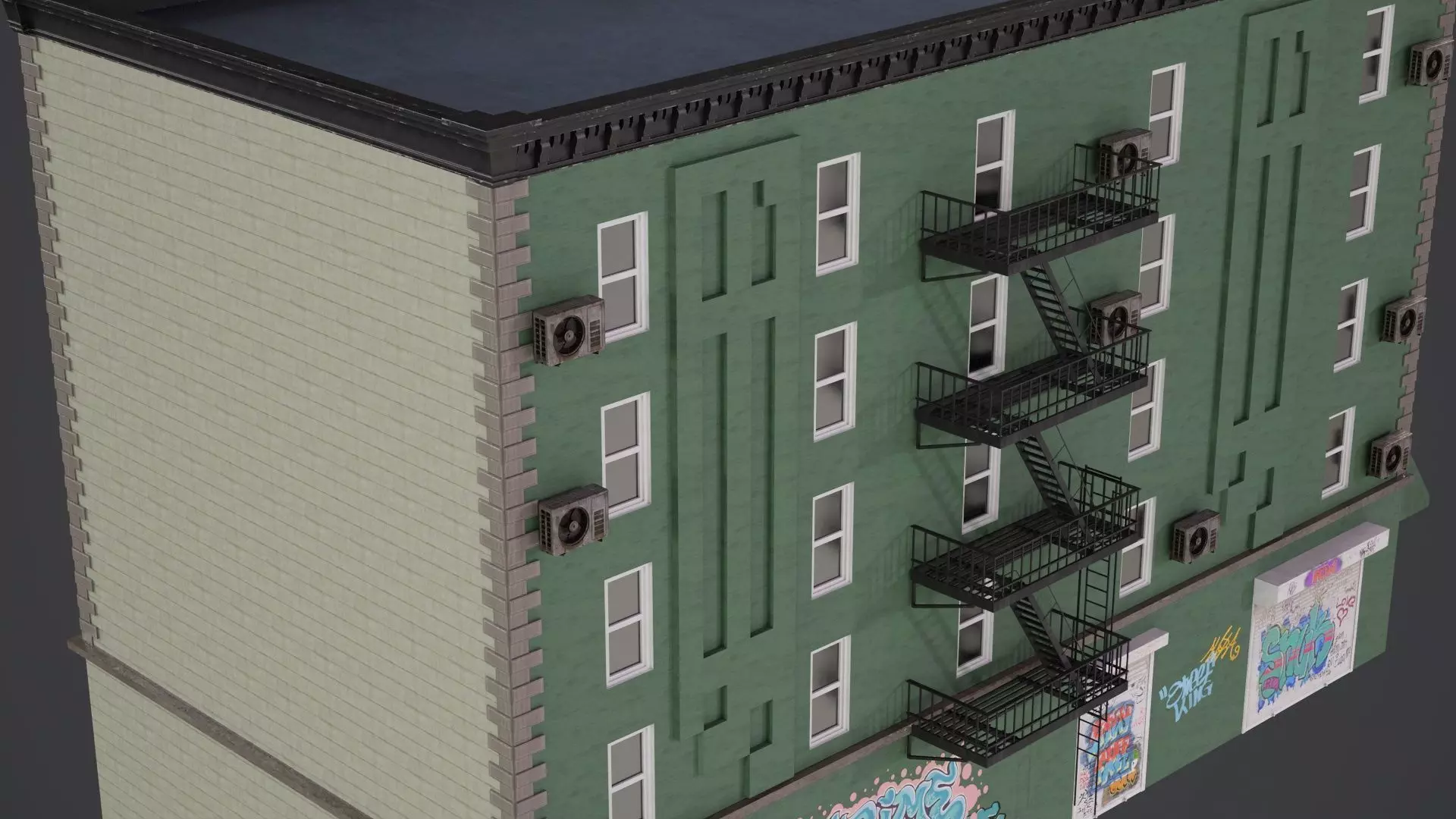 Game Ready Apartment Building Pack V1 Low-poly 3D model_15