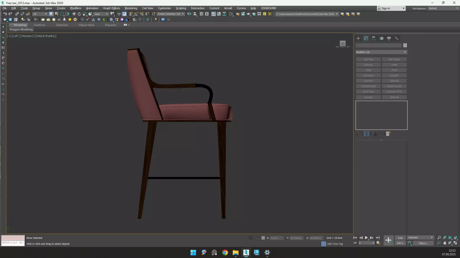Yves Bar Stool Low-poly 3D model_23
