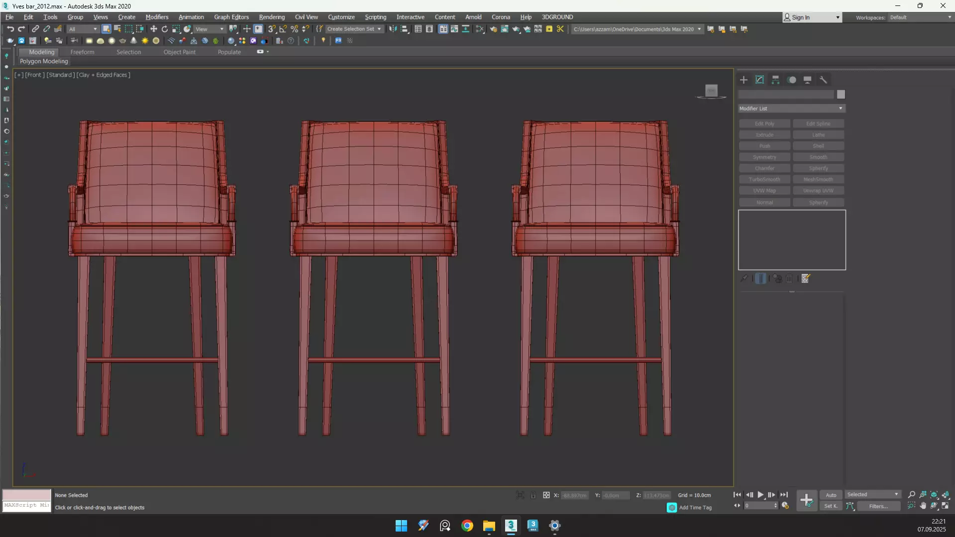 Yves Bar Stool Low-poly 3D model_20