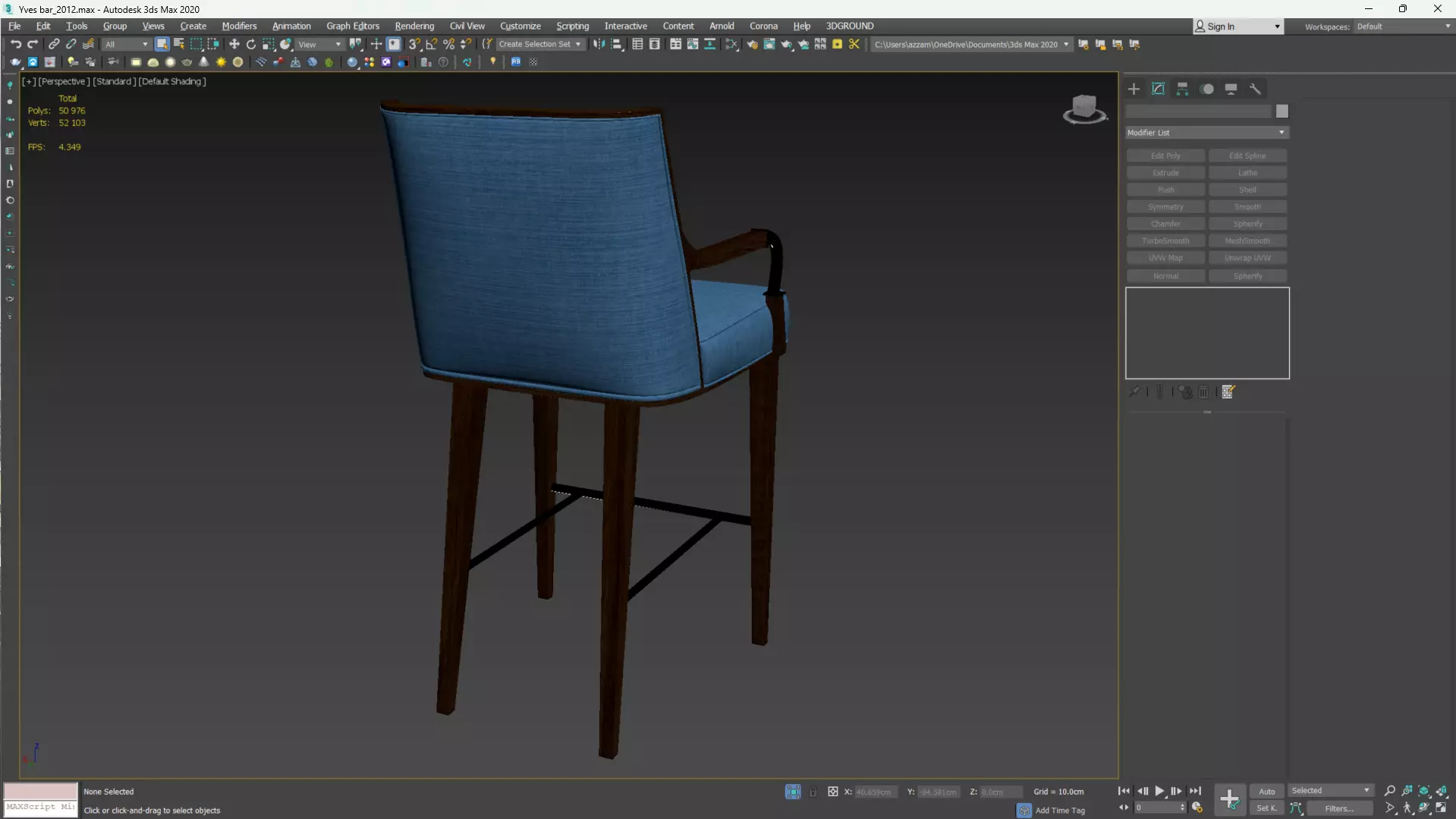 Yves Bar Stool Low-poly 3D model_13