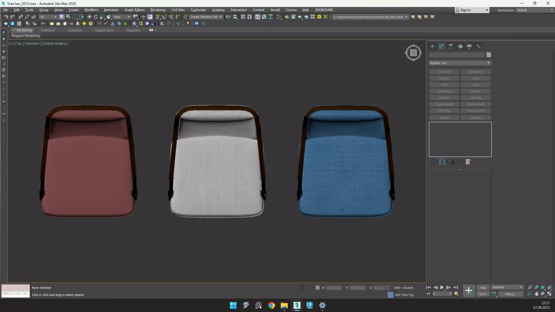 Yves Bar Stool Low-poly 3D model_21