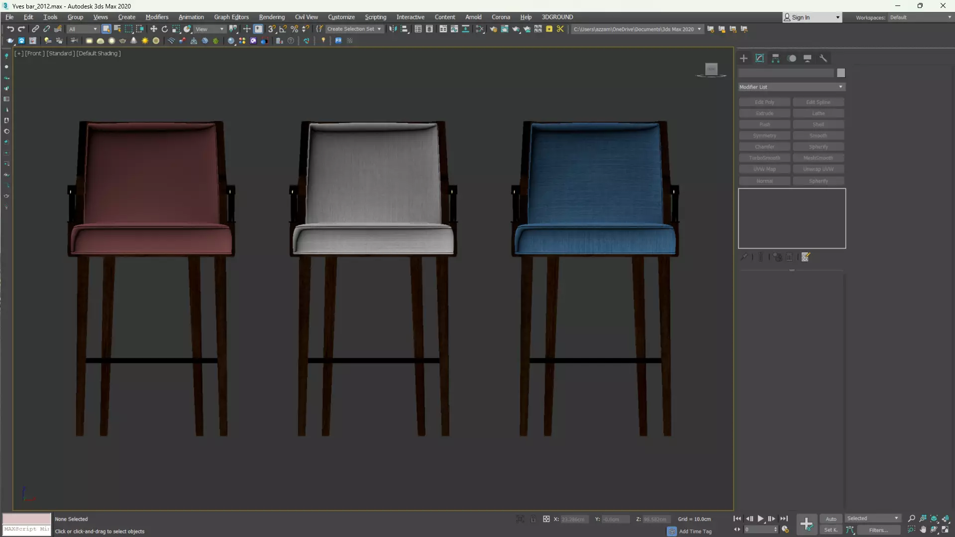 Yves Bar Stool Low-poly 3D model_19