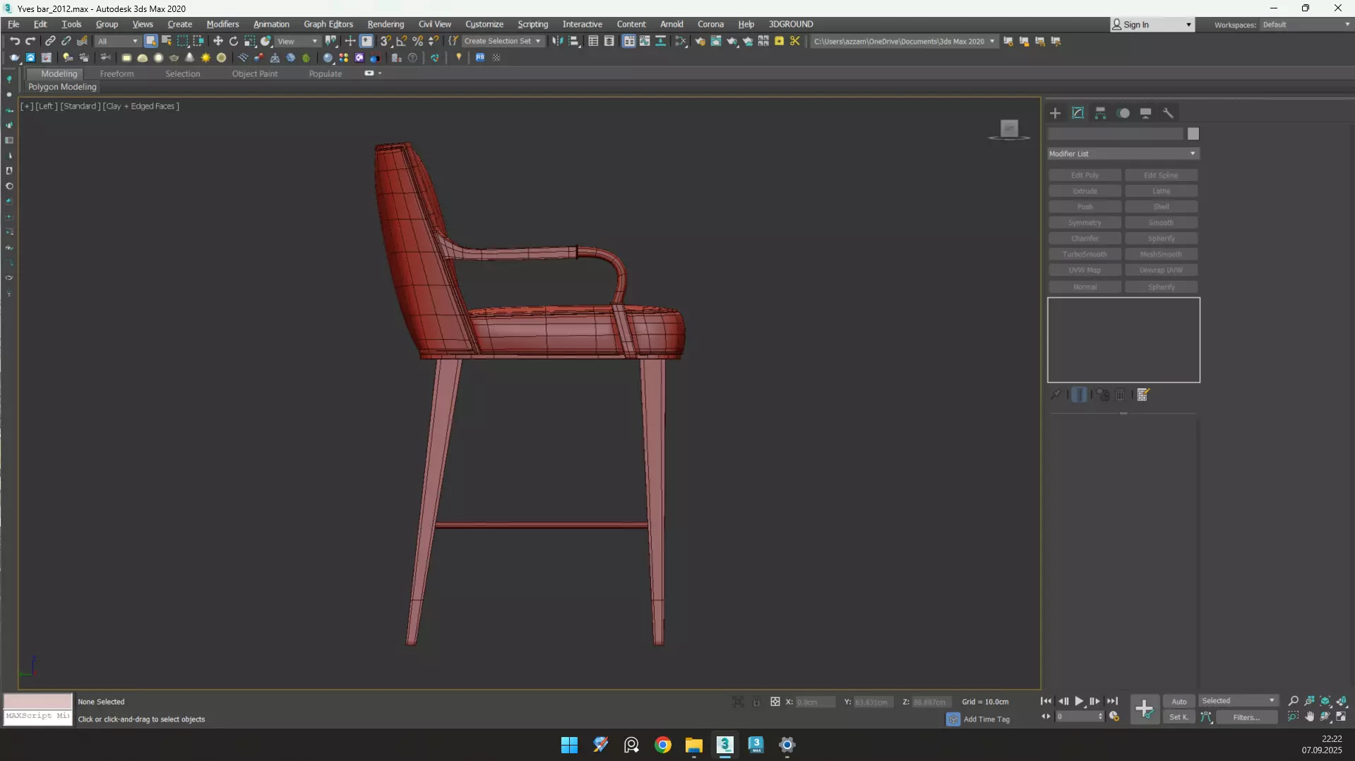 Yves Bar Stool Low-poly 3D model_24