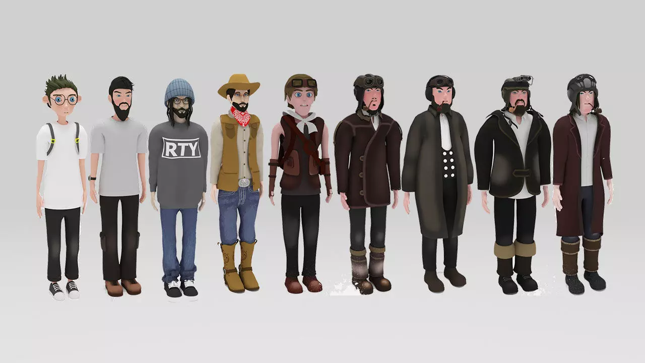 Character  pack Man 02  Rigged  Low-poly 3D model_0