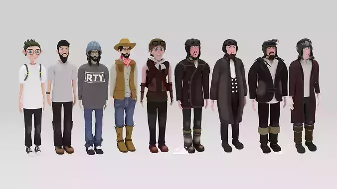 Character  pack Man 02  Rigged 