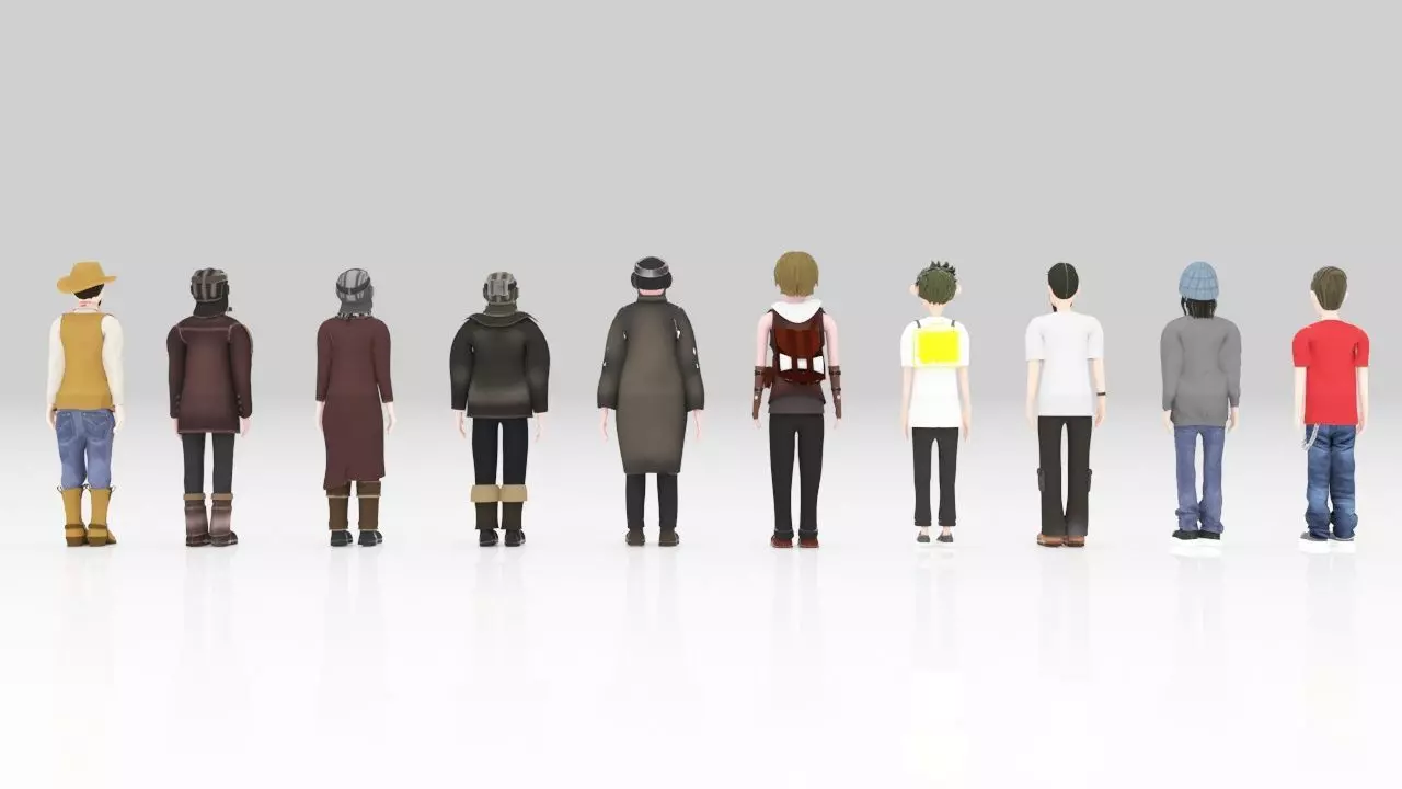 Character  pack Man 02  Rigged  Low-poly 3D model_4