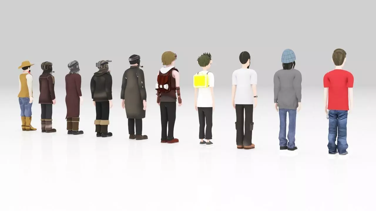 Character  pack Man 02  Rigged  Low-poly 3D model_3